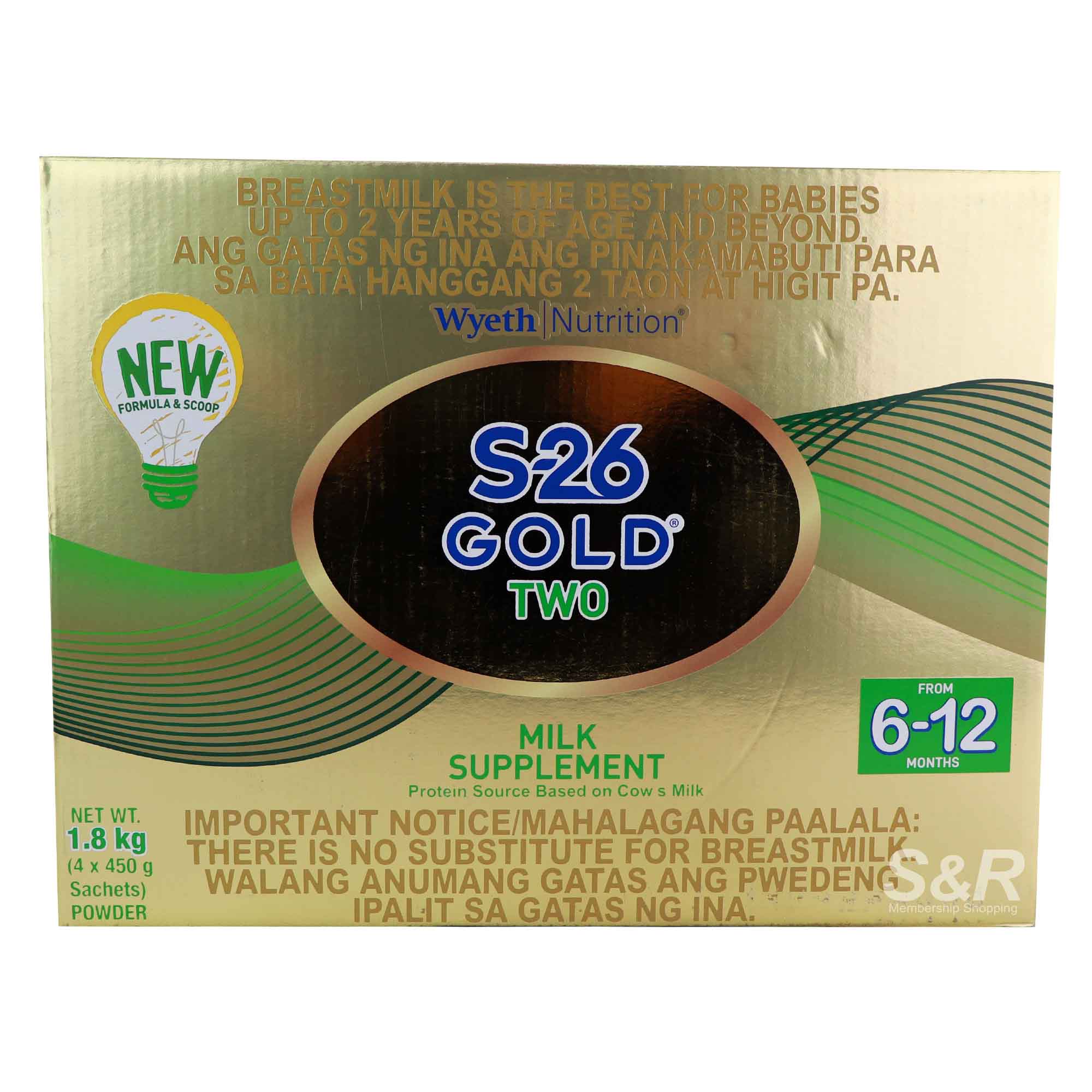 Wyeth S-26 Gold Two Milk Supplement 1.8kg